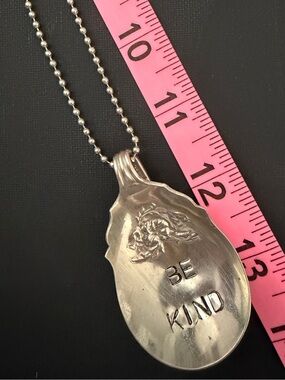 Be Kind Silver-Tone Spoon Pendant Necklace